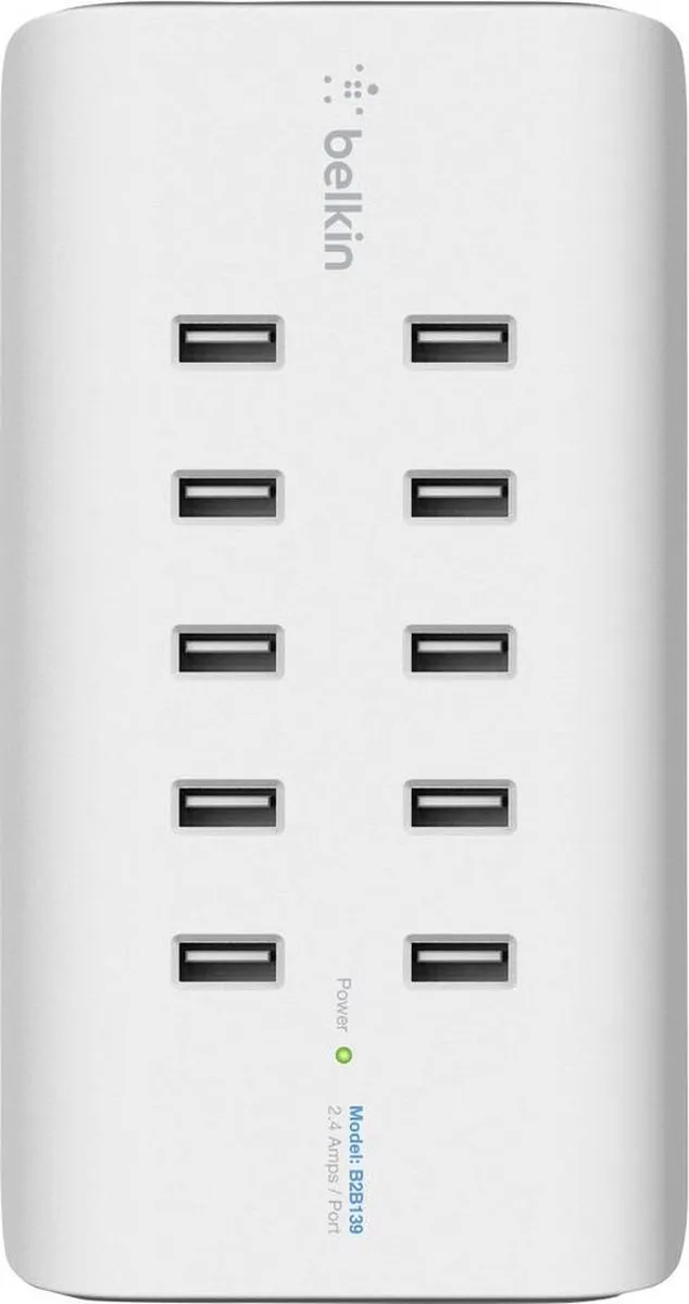 Belkin Rockstar 10-poorts USB-lader 120W - Wit