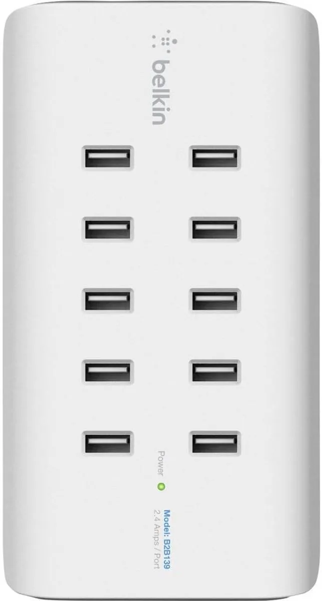 Belkin Rockstar 10-poorts USB-lader 120W - Wit