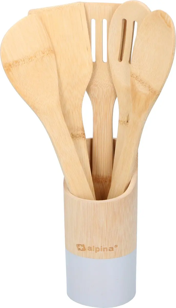 Alpina Keukengerei 5-delig 30cm Bamboe Houder