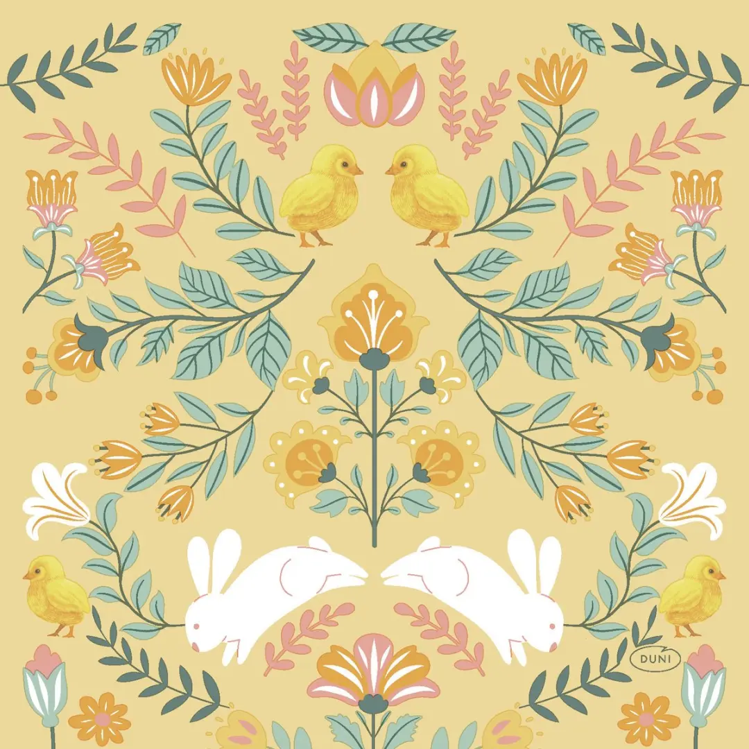 Duni Ornament Easter Geel Paas Servetten 20x