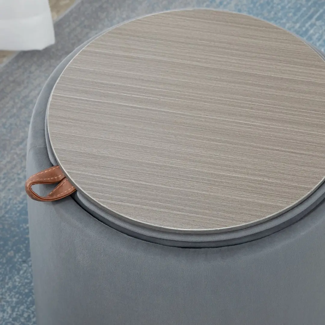 Homcom Opbergpoef Beige - Ø44cm - 36,7L