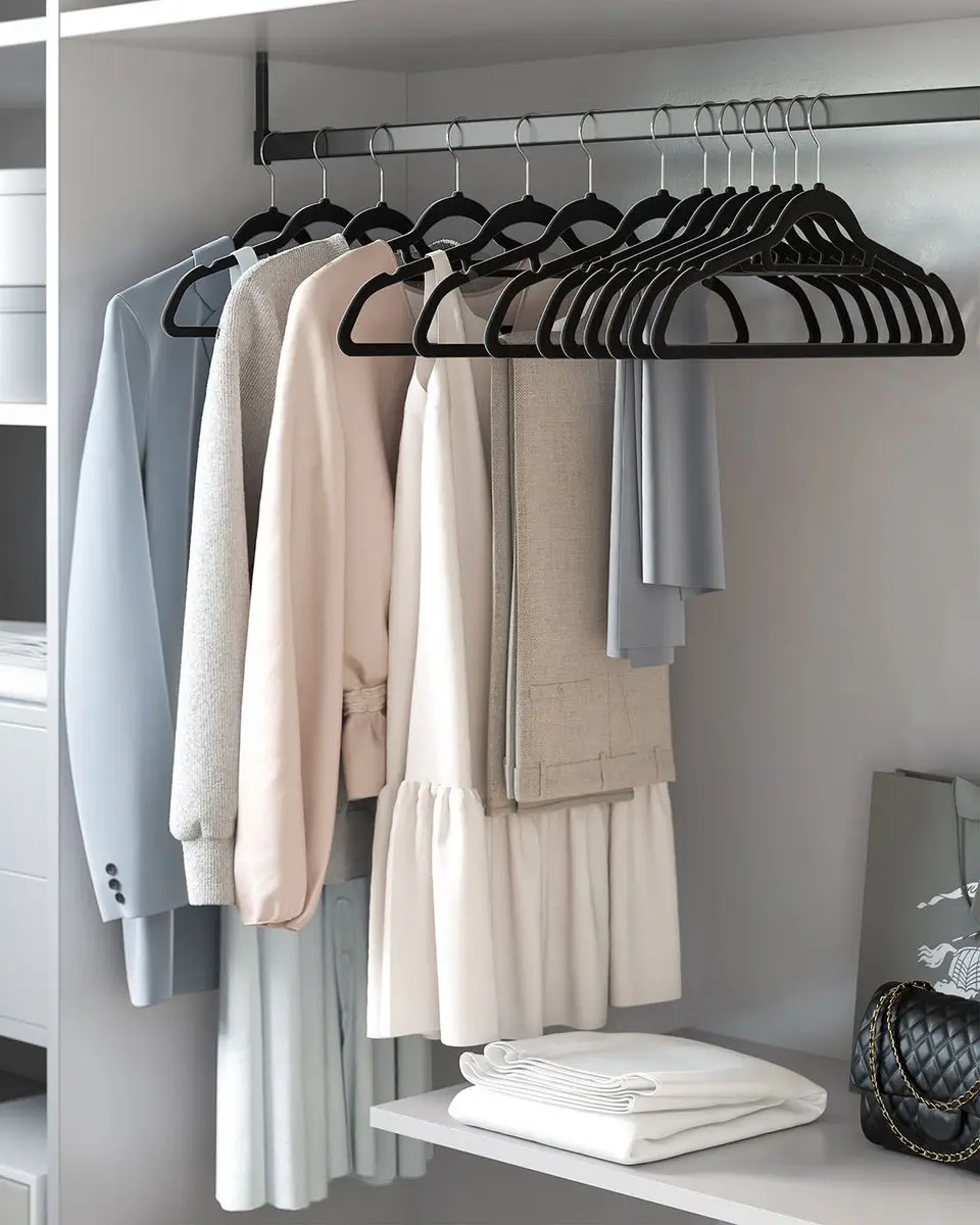 Songmics Fluweel Kleerhangers 20 Stuks - Zwart