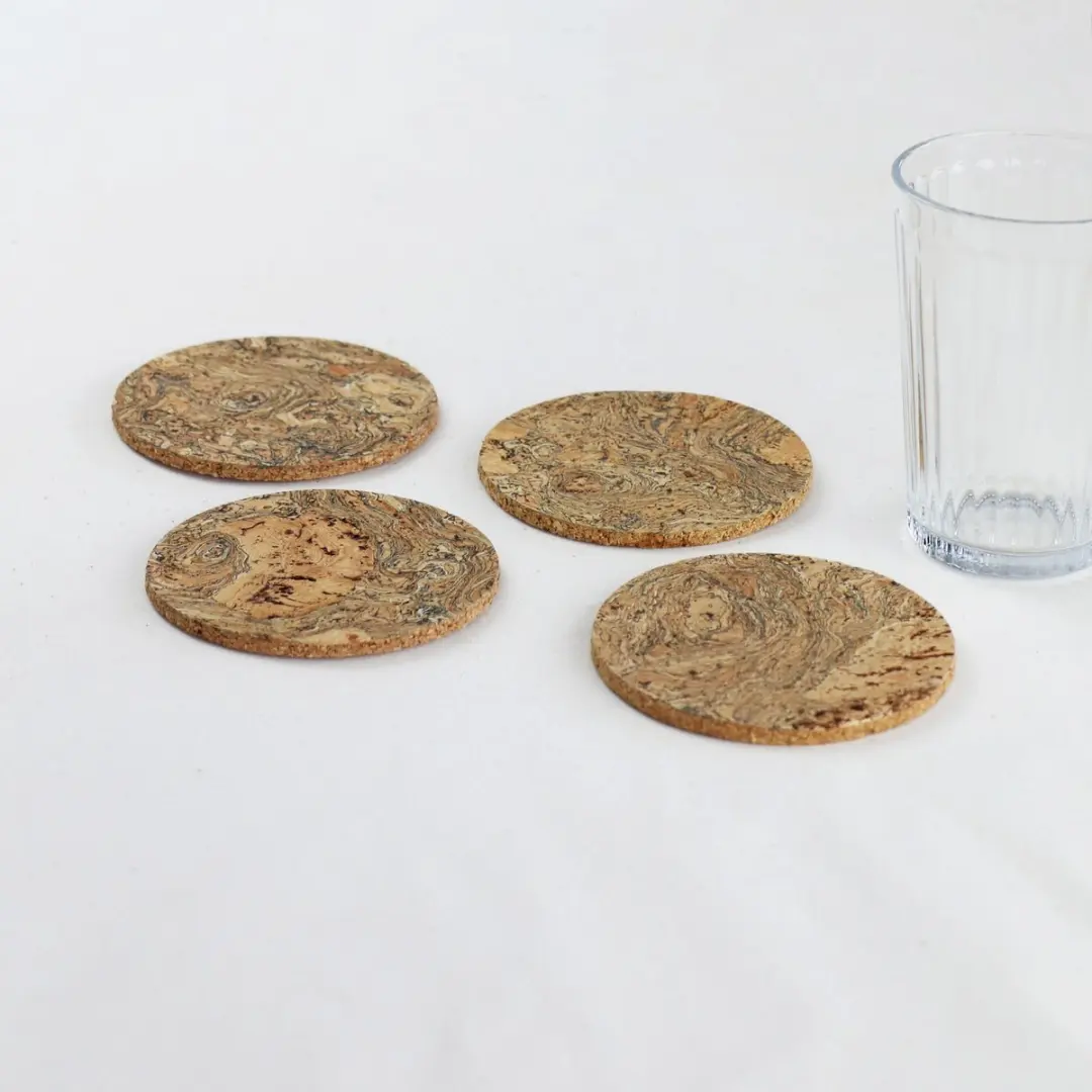 Liga Natural Cork Onderzetter Ø10cm - Set van 4