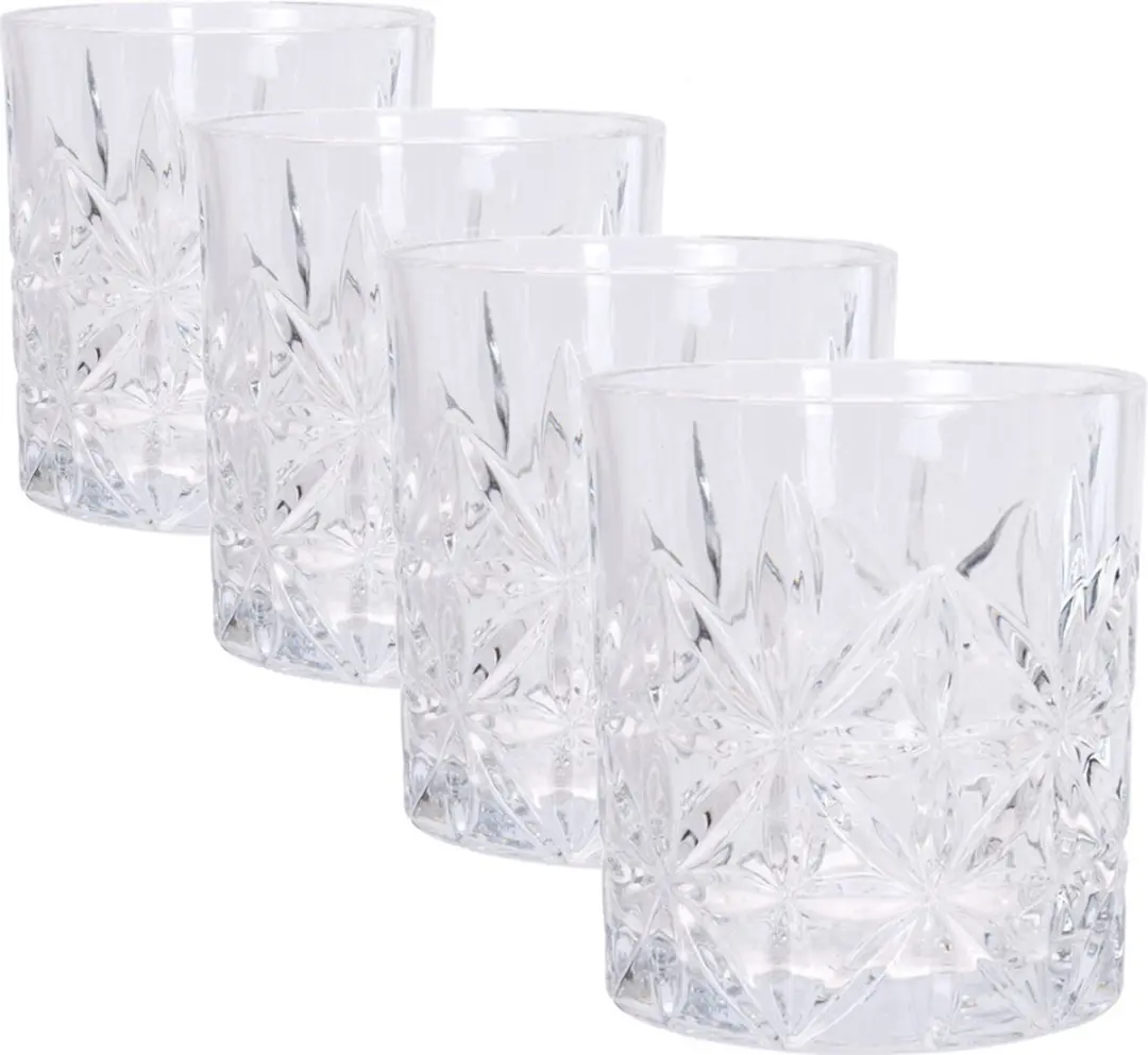 Excellent Houseware Whisky Karaf 900ml - 4x Glazen 230ml Transparant