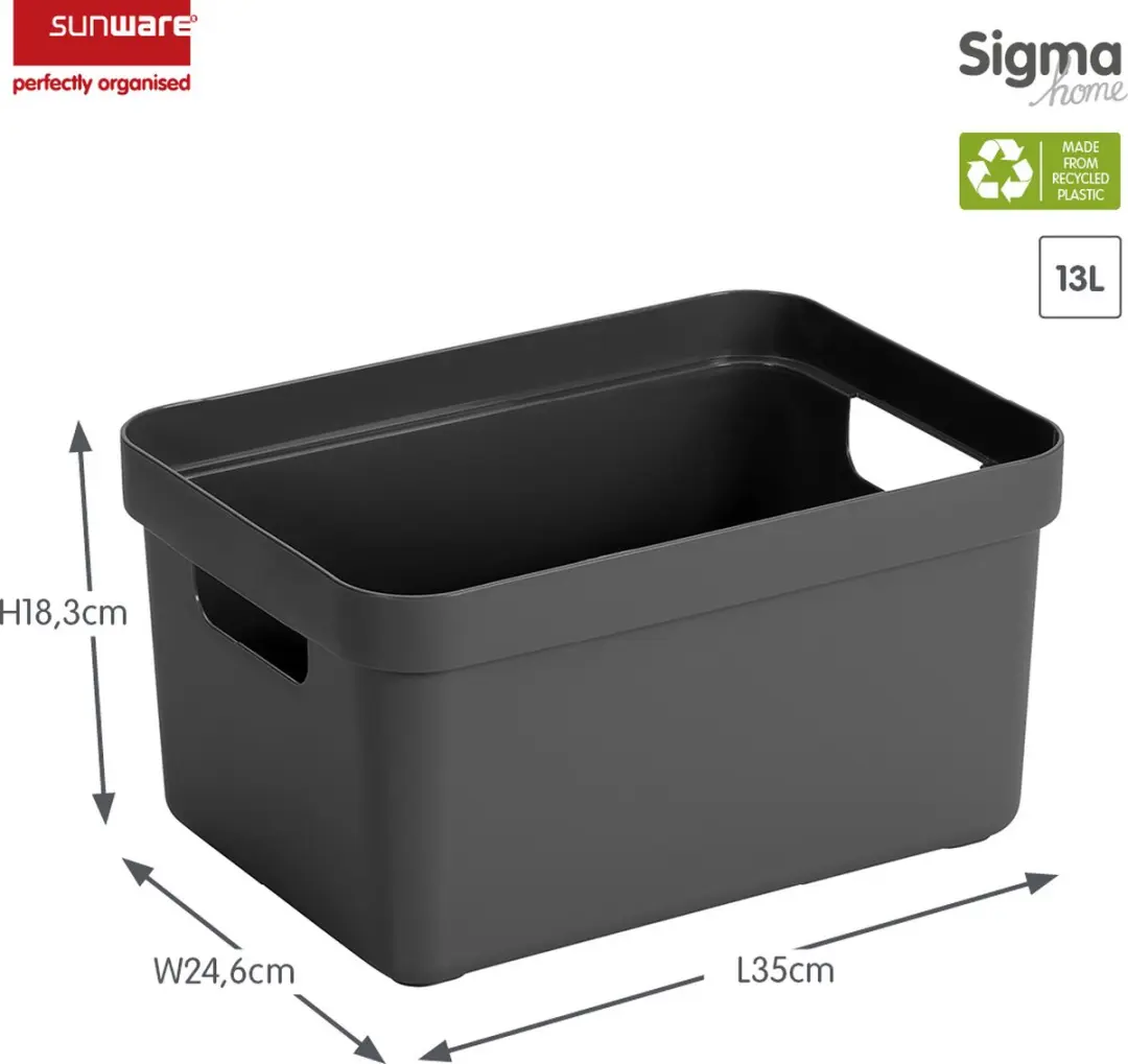 Sunware Sigma Home Opbergbox 13L - Antraciet