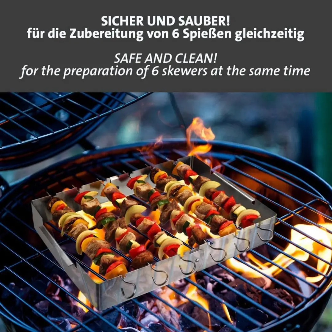 Westmark BBQ Spieshouder Set 7-delig - Zilver - afbeelding 6 van 6