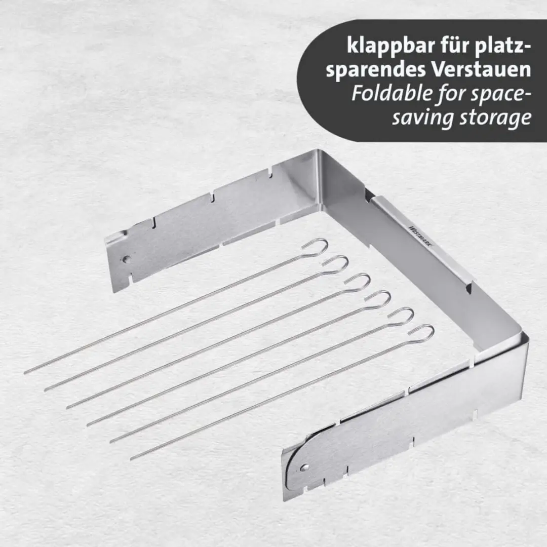 Westmark BBQ Spieshouder Set 7-delig - Zilver