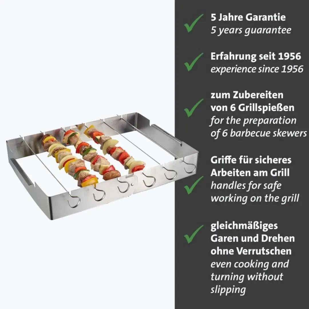 Westmark BBQ Spieshouder Set 7-delig - Zilver