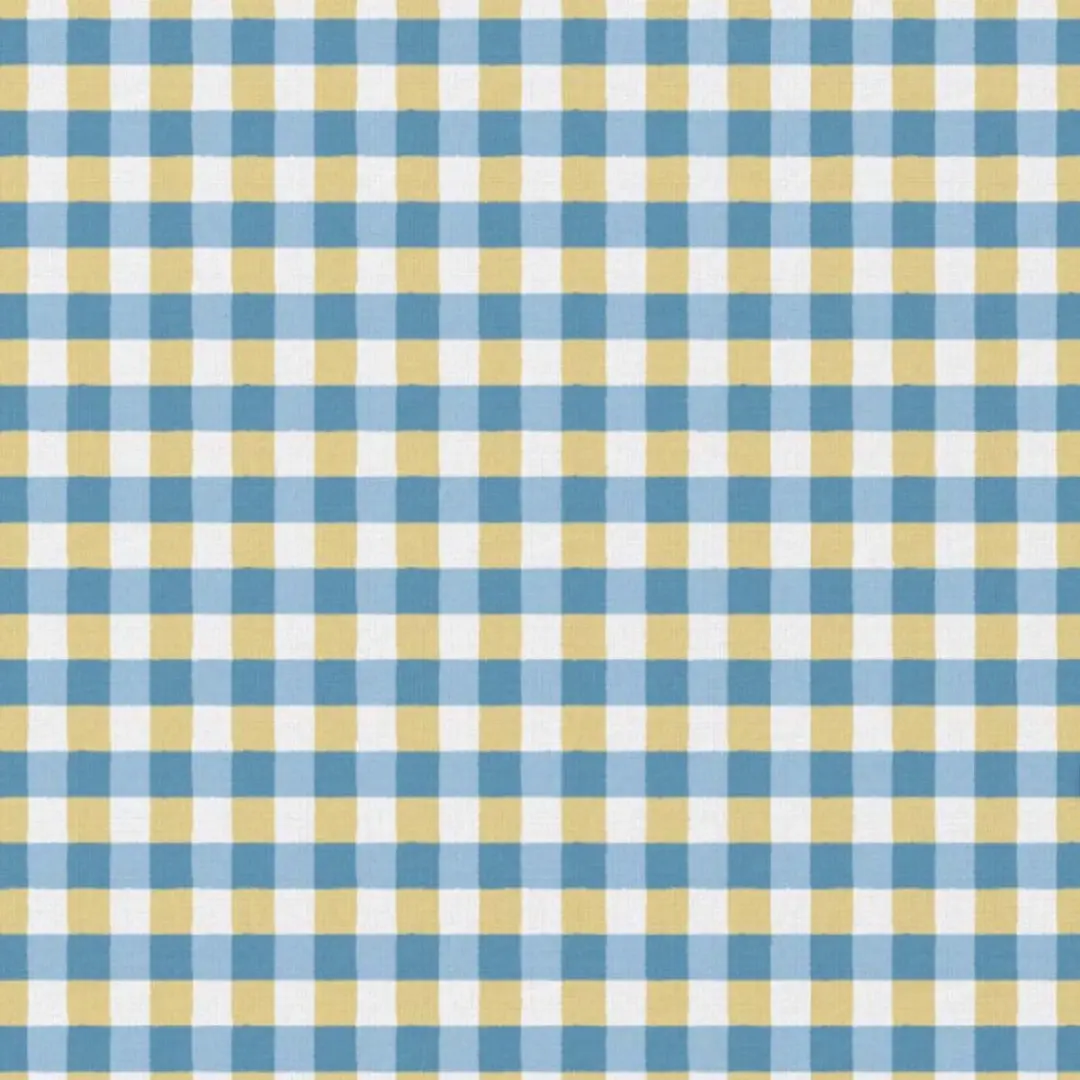 BINK Bedding Tafelkleed BB Ruit 145x500cm - Blauw/Geel