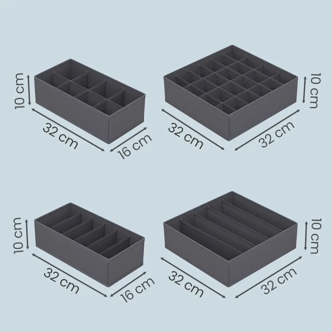 Songmics Ladekast Organizer 8-delig - Grijs - afbeelding 6 van 6