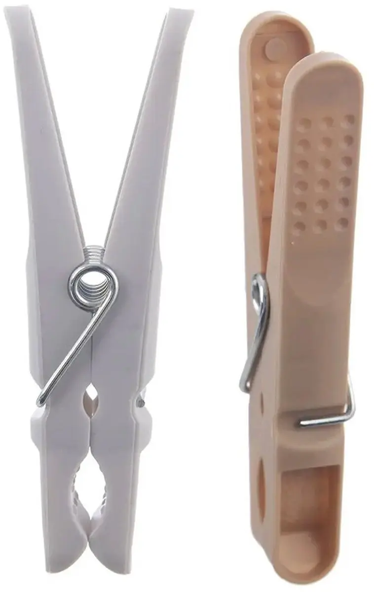 Orion Wasknijpers 50 Stuks - Opvouwbare Mand Grijs/Beige