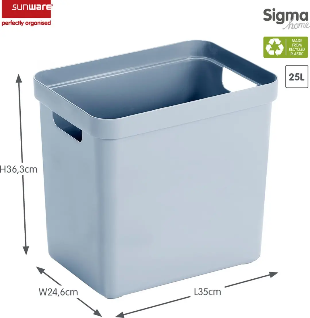 Sunware Sigma Home Opbergbox 25L - Set van 2 - Blauw/Transparant