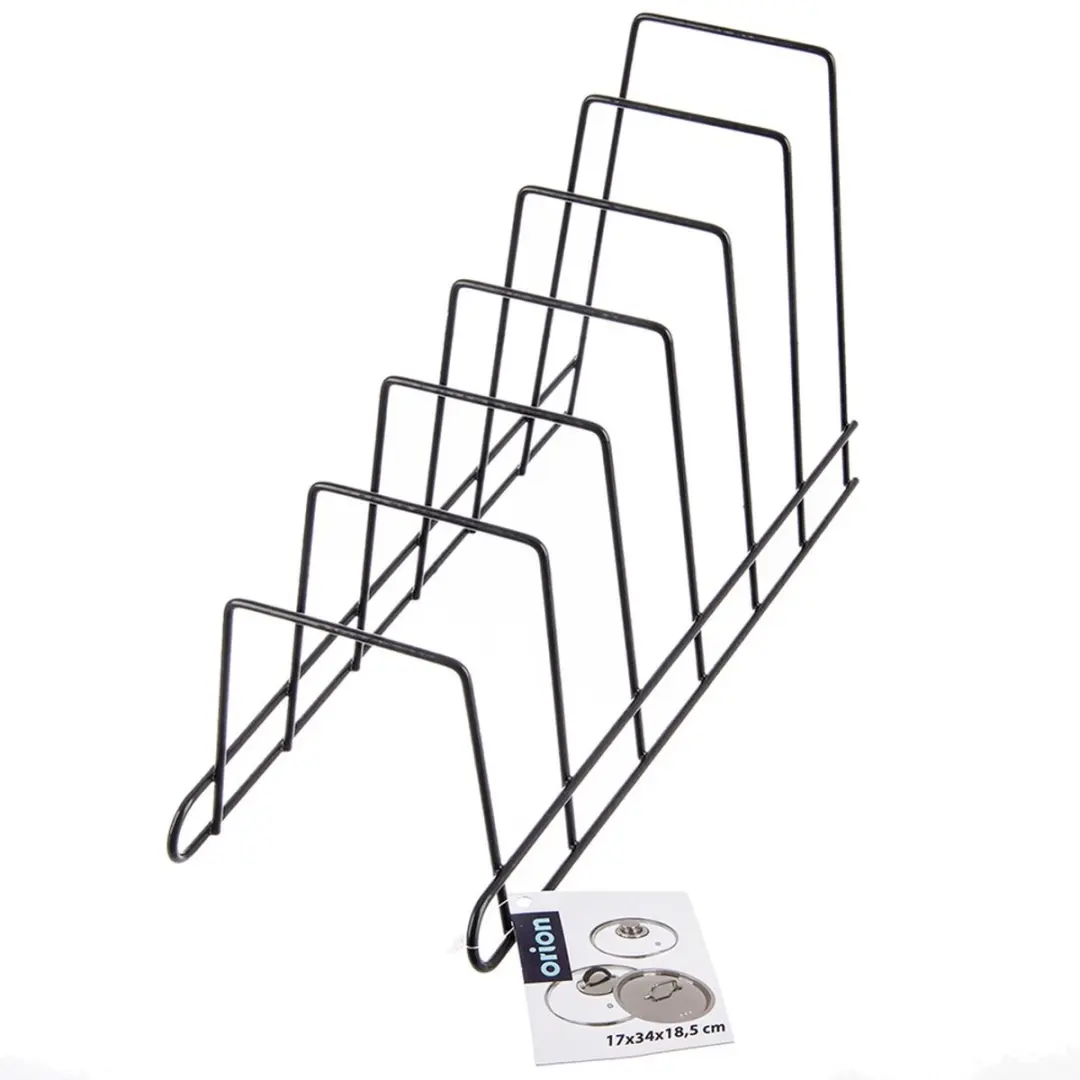 Orion Radka Metalen Deksel- en Bordenhouder - 34,5x14x19cm - Zwart