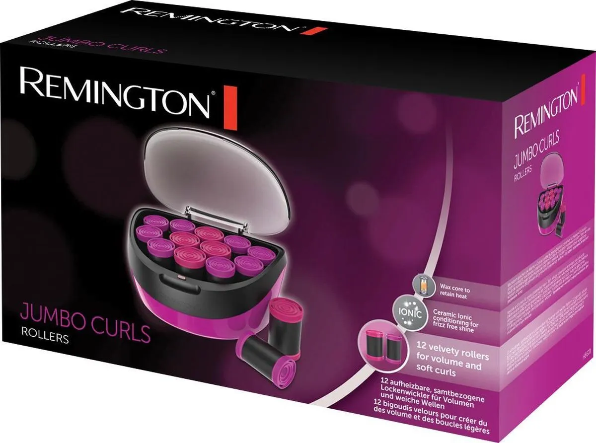Remington H5670 Jumbo Curls Warme Krulset - 12 Stuks - Zwart/Paars
