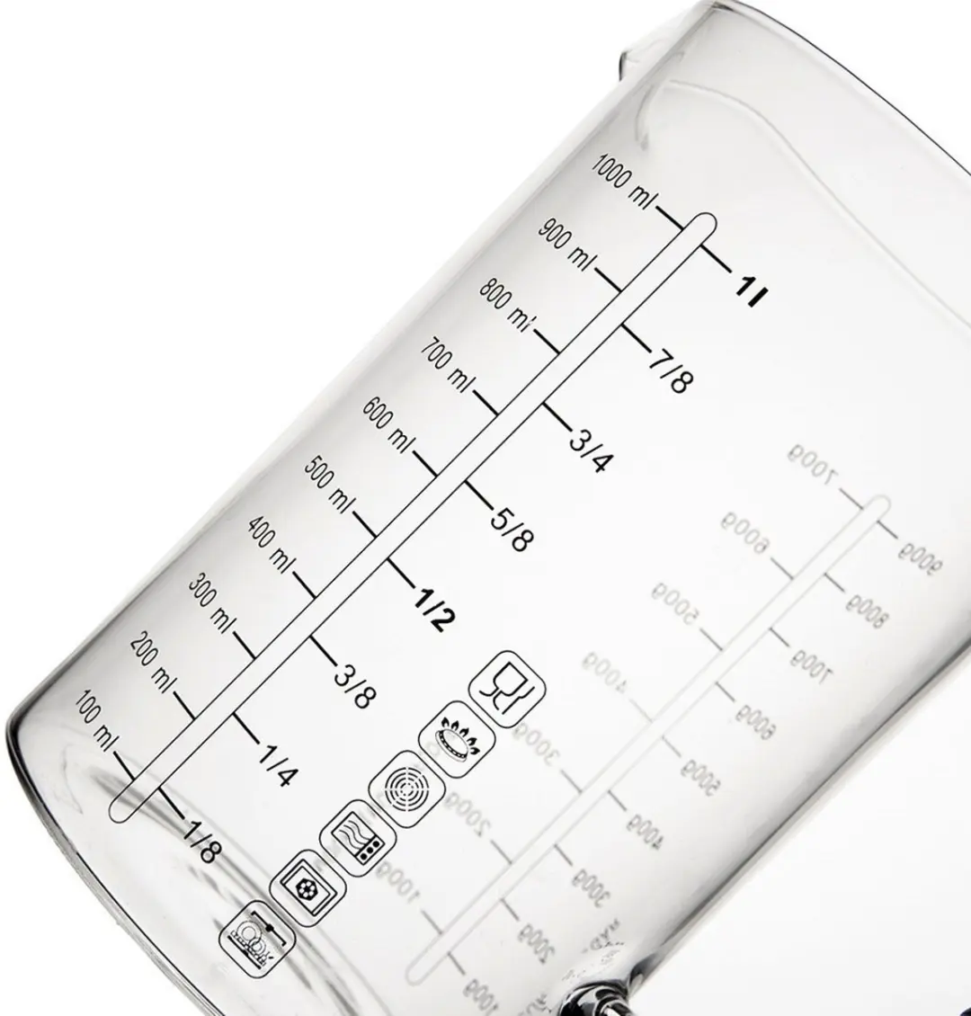 Orion Keuken Maatbeker Borosilicaatglas 1L - Transparant - afbeelding 6 van 6