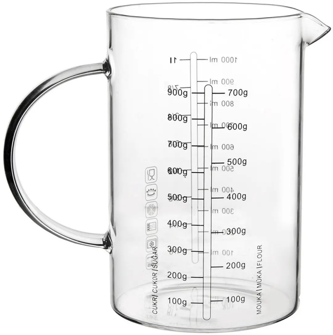 Orion Keuken Maatbeker Borosilicaatglas 1L - Transparant