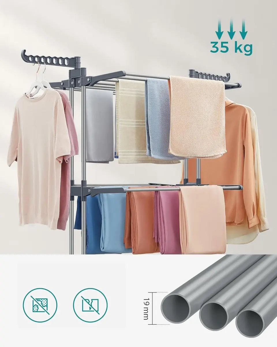 Songmics Droogrek LLR701G01 - 4 Lagen 64x126x172cm Grijs