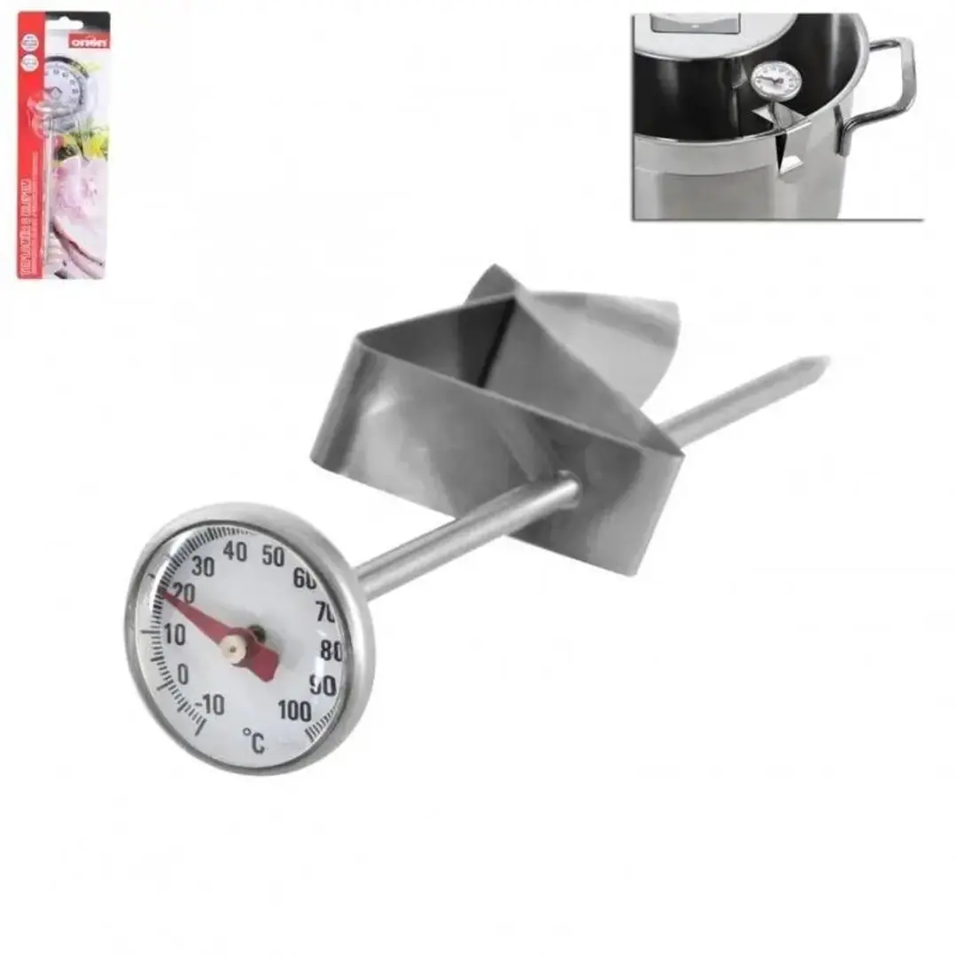 Orion Roestvrijstalen Keukenthermometer met Sonde - 100°C - Zilver