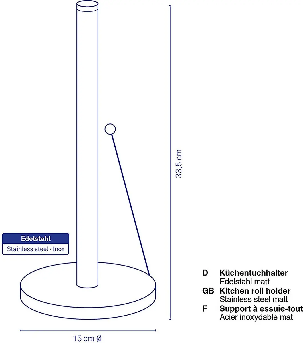Kela Keukenrolhouder RVS Mat - Zilver - afbeelding 6 van 6