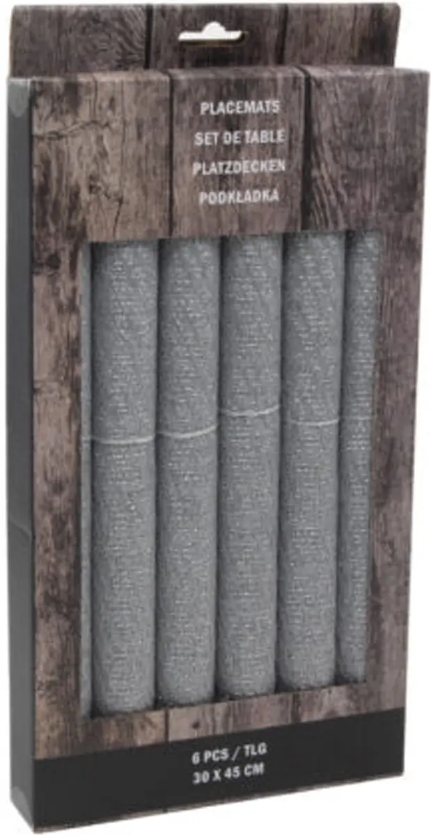 Svenska Living Placemats 12 Stuks - Lichtgrijs - 45x30cm
