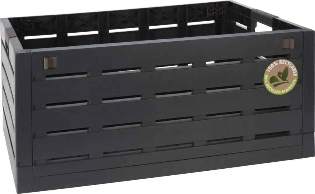 Excellent Houseware Inklapbare Boodschappenkrat Antraciet 60L