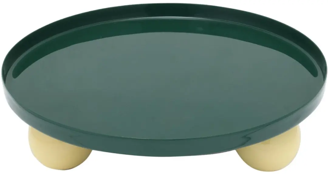 Present Time Double Funky Rond Dienblad - Groen 25x25cm