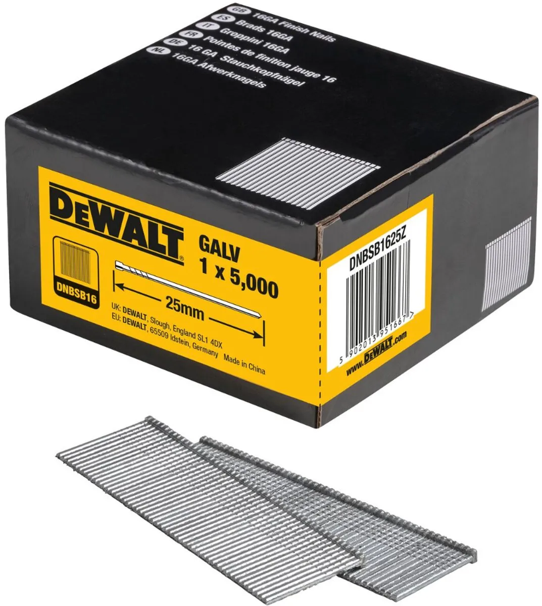 DeWalt DNBSB1625Z 16 Gauge Spijkers 1.5x25mm