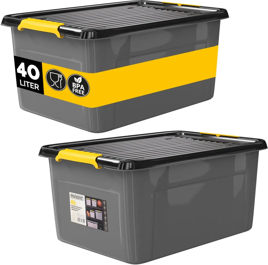 Monzana Opbergbox 40L Antraciet - Set van 2