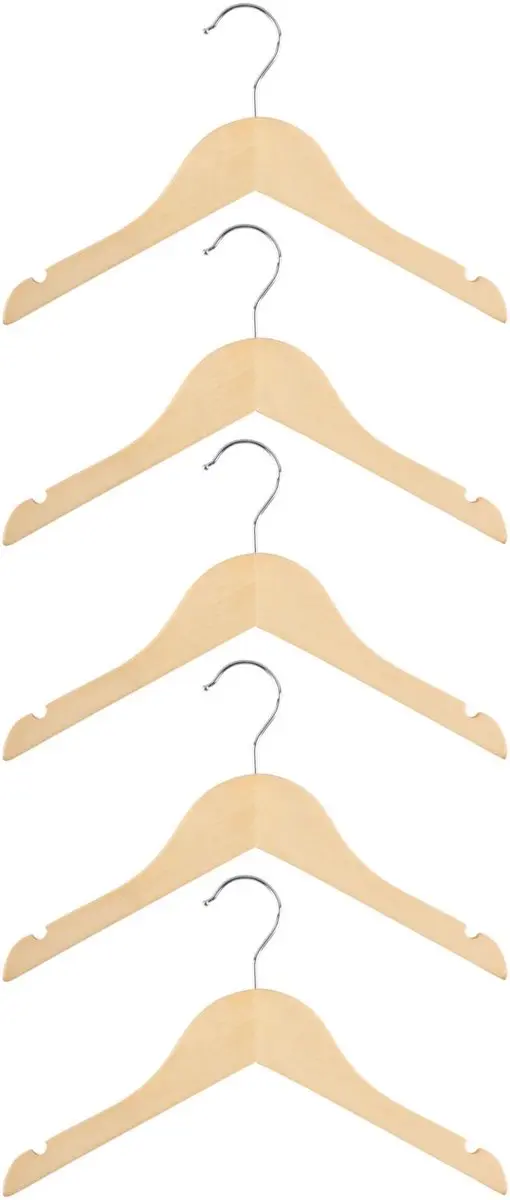 Alpina Kinder Houten Kledinghangers - 6 Stuks