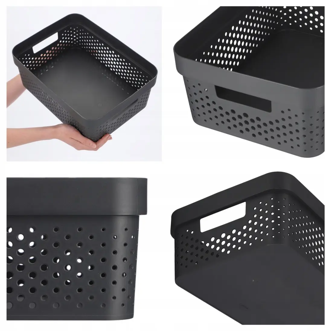 Curver Infinity Recycled Dots Opbergbox 11L - Antraciet
