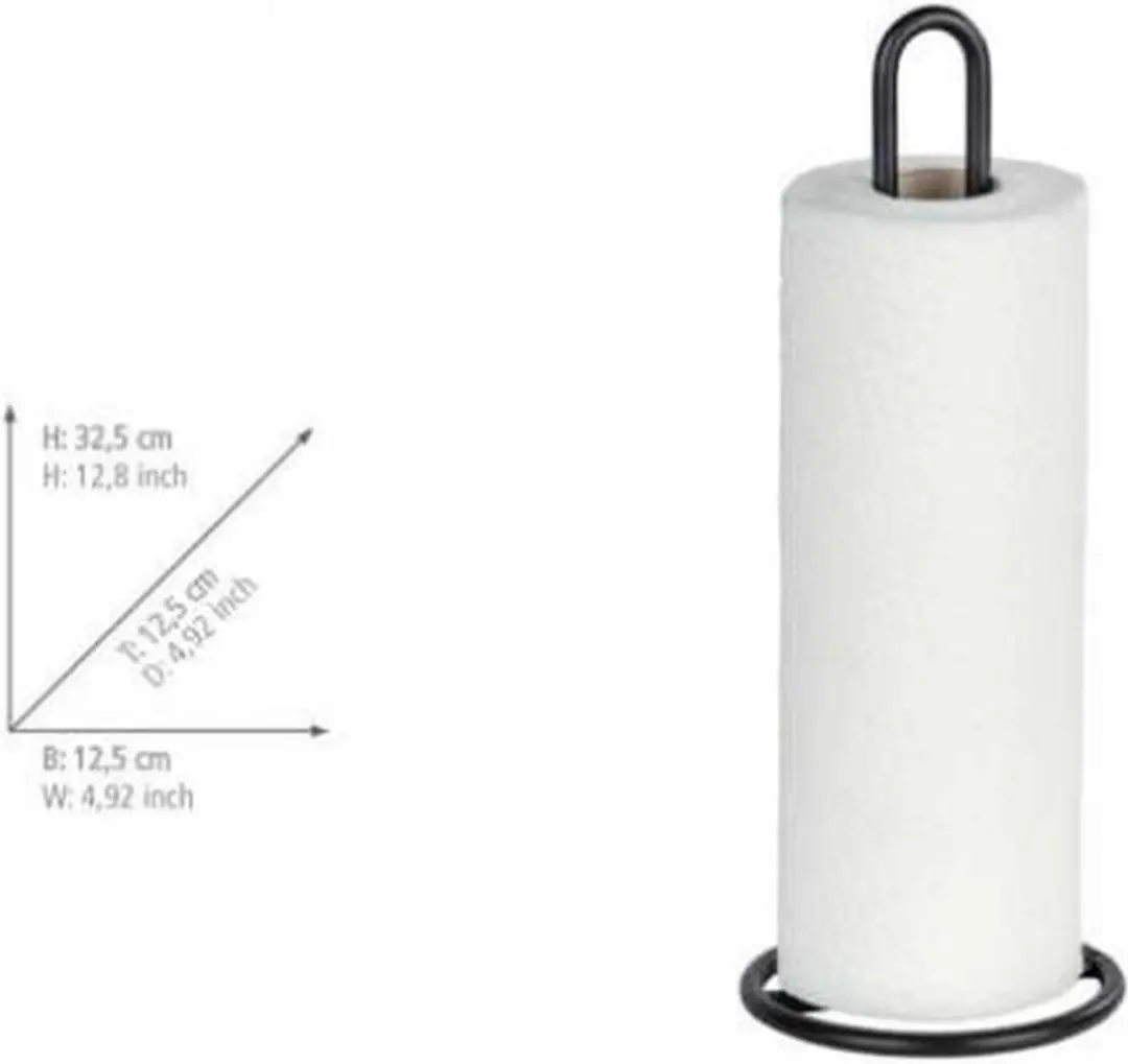Wenko Keukenrolhouder Staal 12,5x32,5cm - Zwart - afbeelding 5 van 6