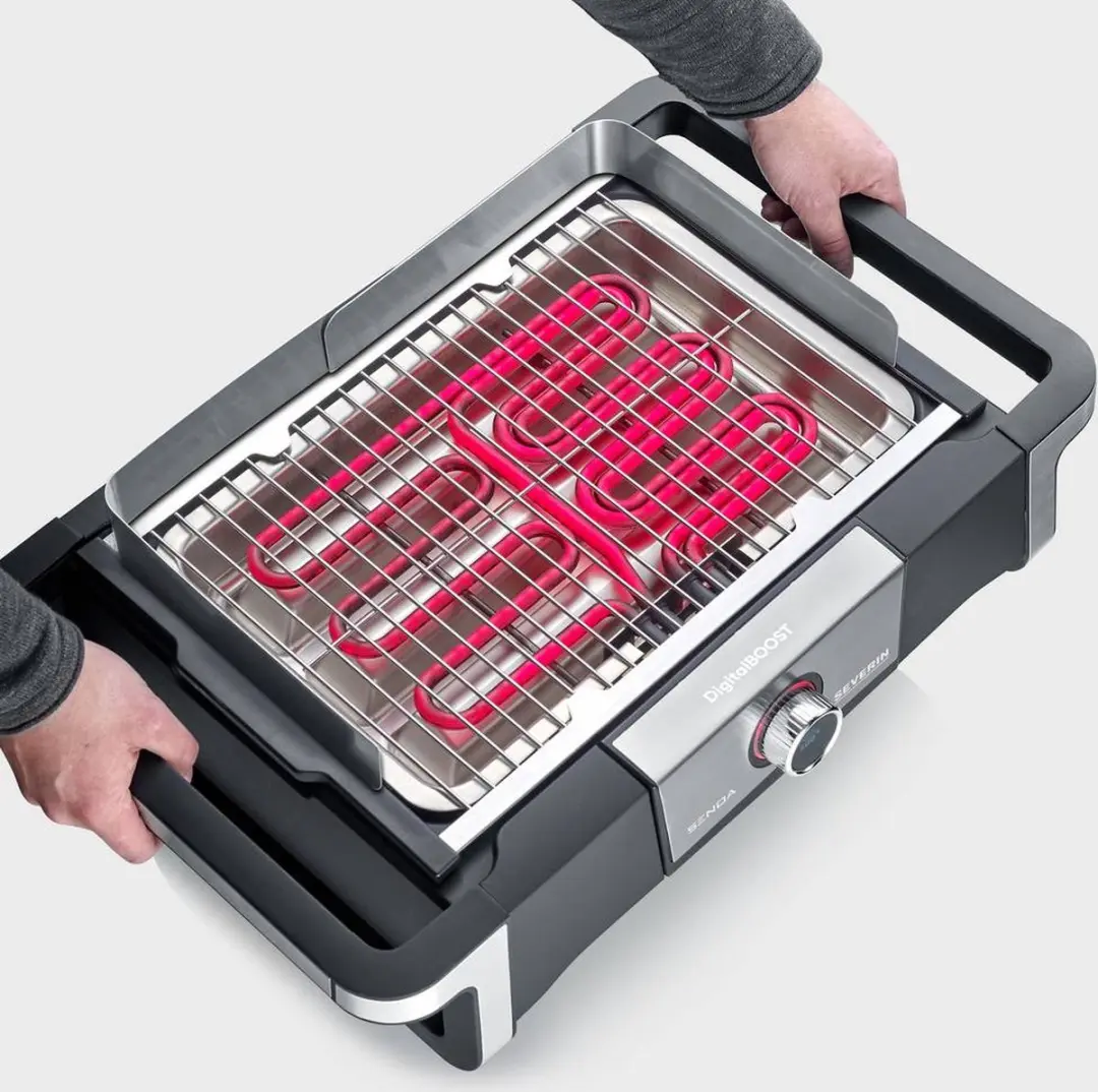 Severin PG 8118 DigitalBOOST Grill 3000W - Zwart/Zilver
