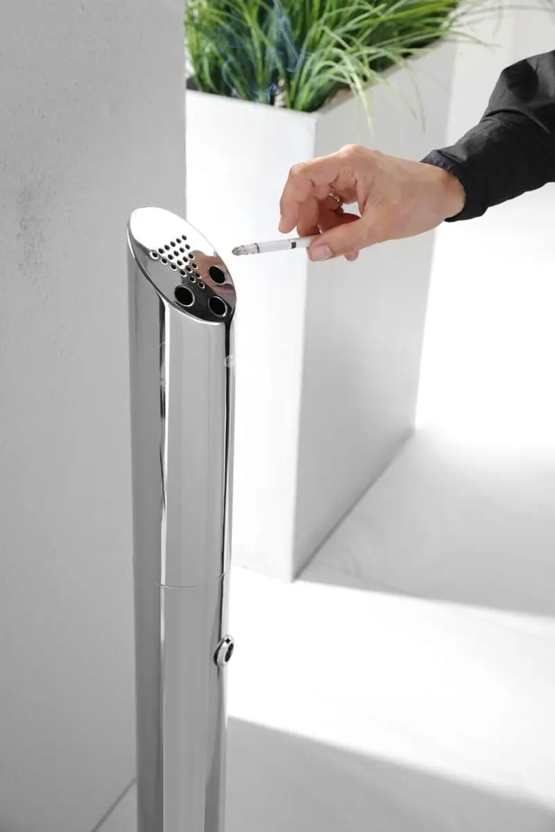 HENDI 440223 Staande Zuil Asbak - 920mm - RVS - afbeelding 6 van 6