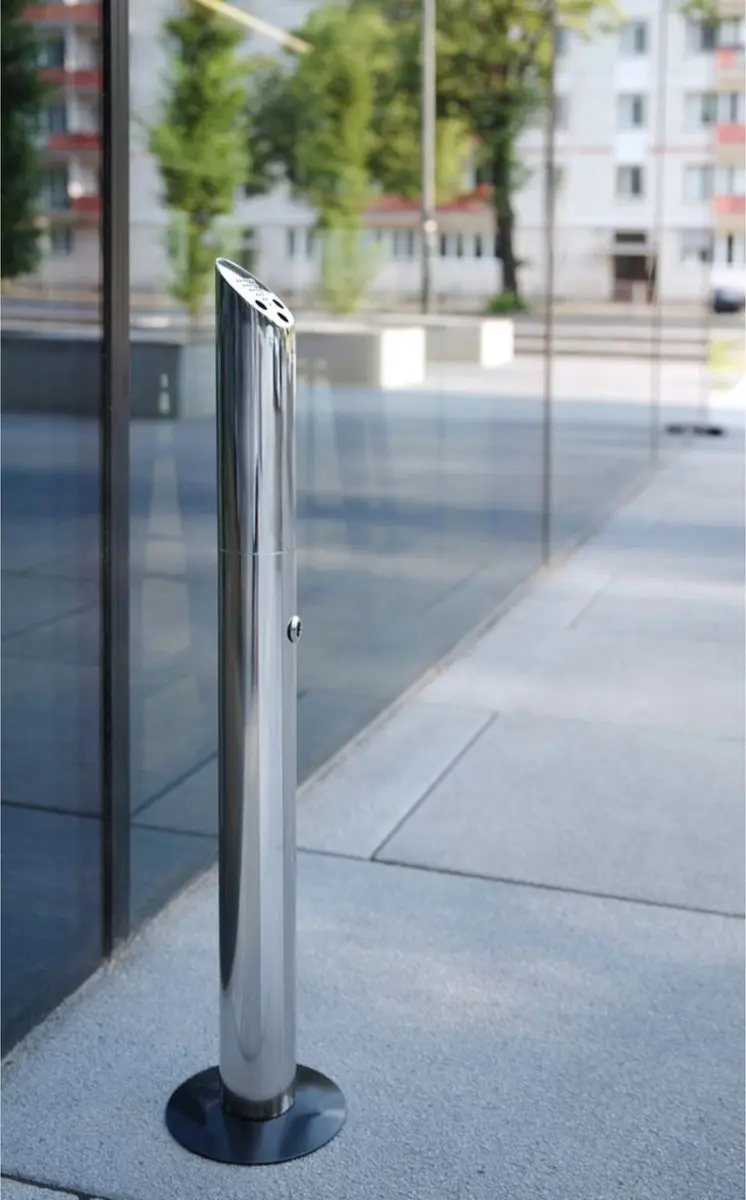 HENDI 440223 Staande Zuil Asbak - 920mm - RVS