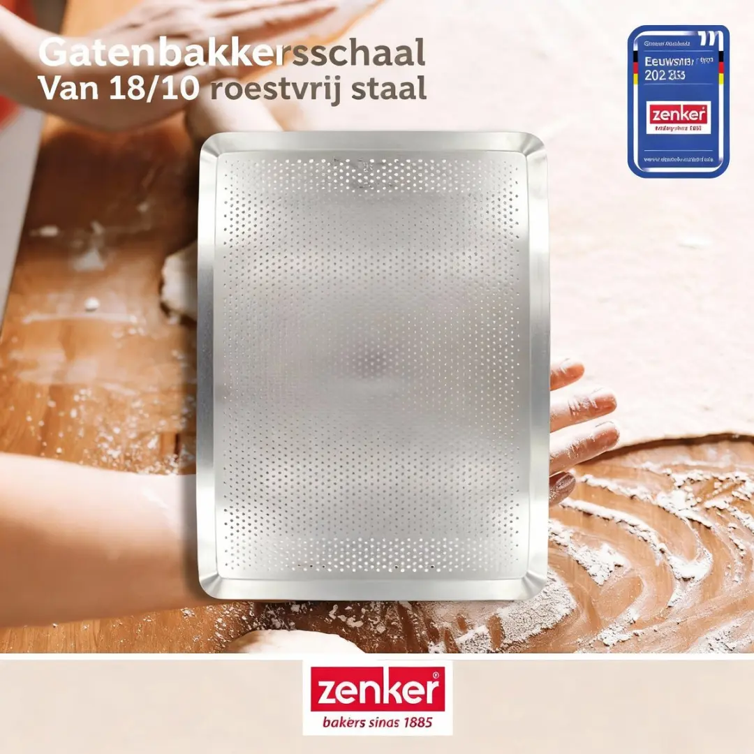 Zenker Special Cooking Perforeerbare Bakplaat 40x30cm - Aluminium 18/10 - Grijs