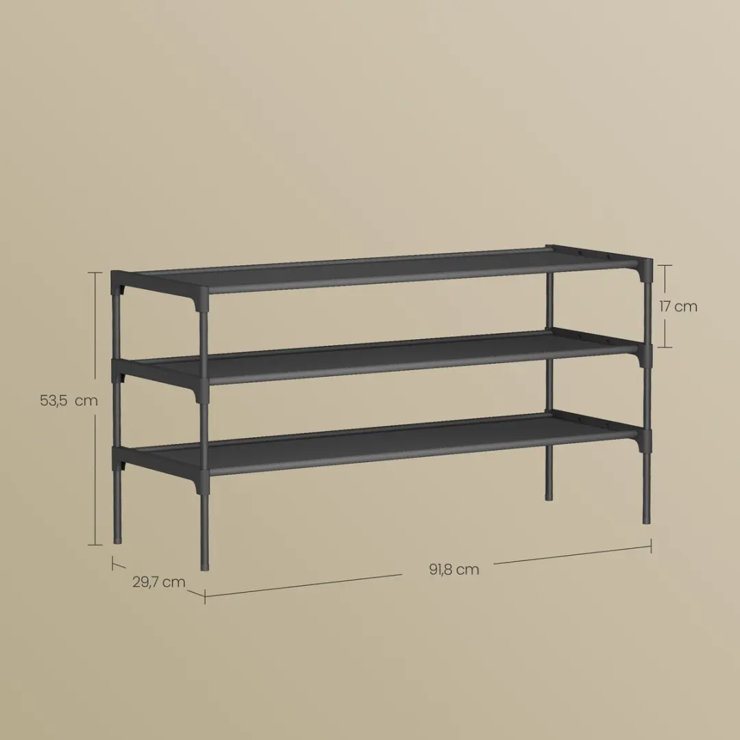 Songmics Schoenenrek 3 Lagen LSH033BH01 - 9 Paar - Zwart