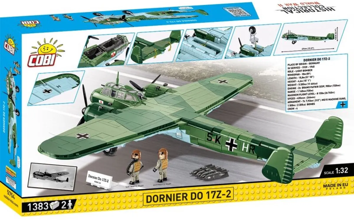Cobi Dornier Do 17Z-2 COBI-5754 - 1383 Stukken - Meerkleurig