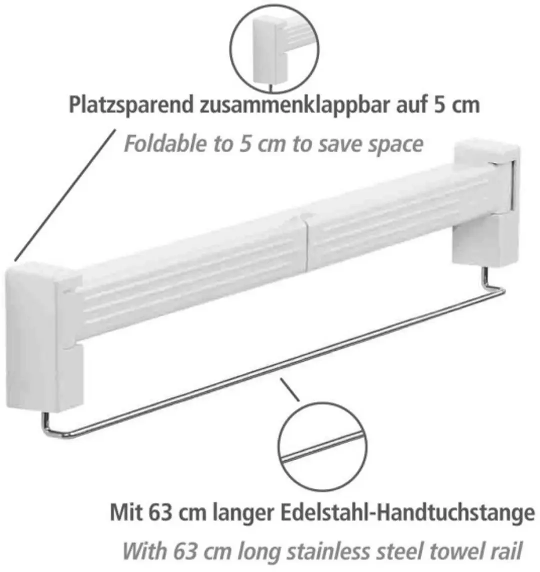 Wenko Wanddroogrek inklapbaar 3770013100 - Wit - afbeelding 3 van 6