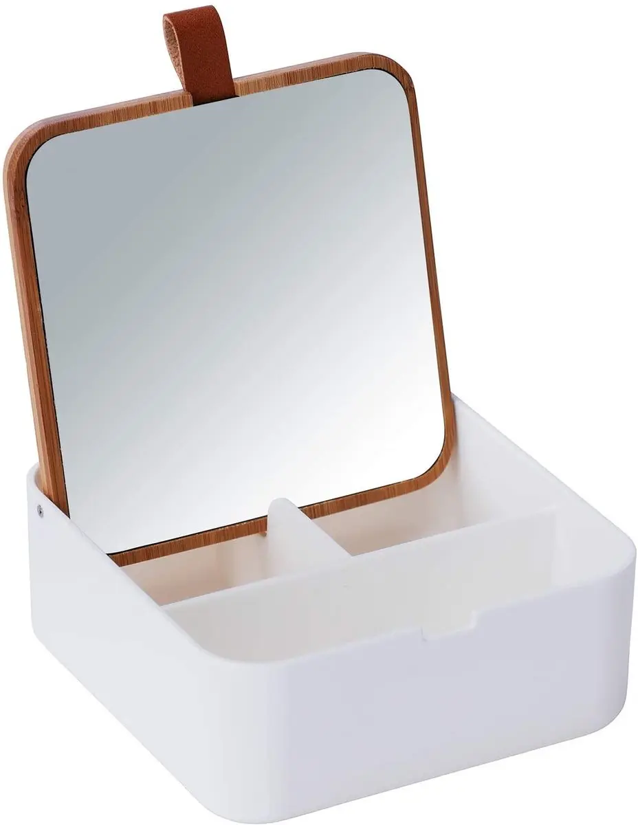 Wenko Organizer Bovisa 14x5,5x14cm - 4 Vakken - Wit/Naturel - afbeelding 2 van 3