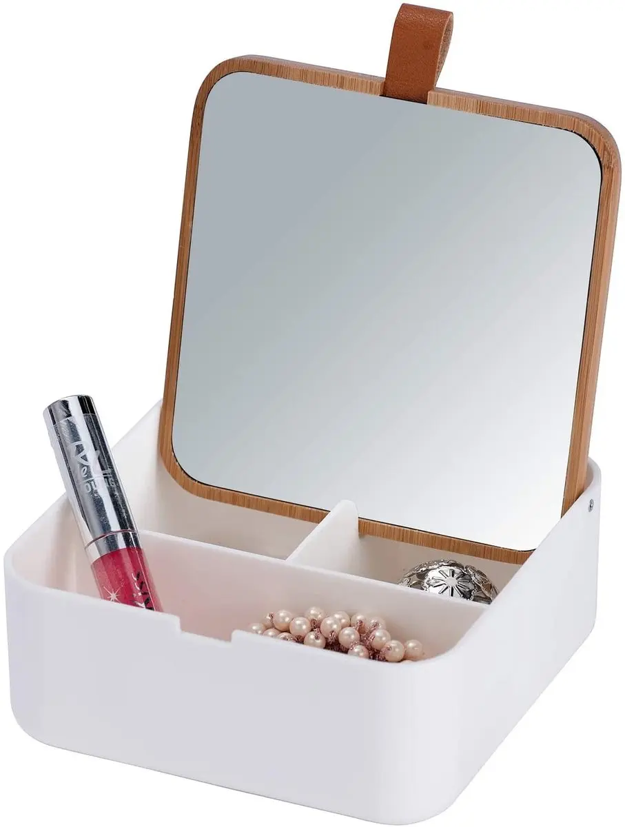 Wenko Organizer Bovisa 14x5,5x14cm - 4 Vakken - Wit/Naturel - afbeelding 3 van 3