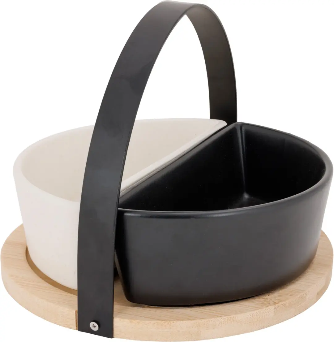 Cosy&Trendy Bamboe Serveerplank met 2 Schalen