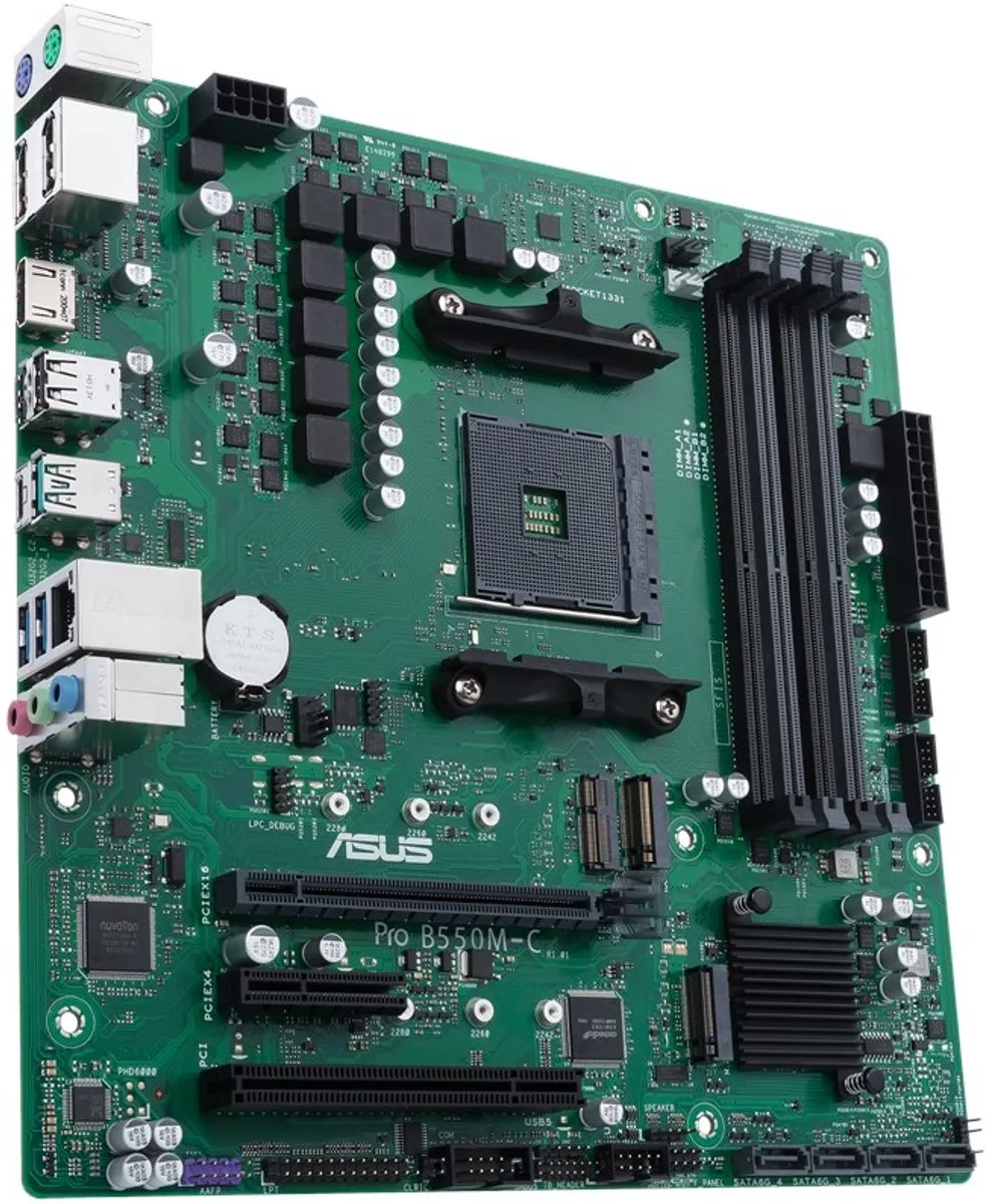 ASUS PRO B550M-C/CSM AM4 B550 Micro-ATX Moederbord