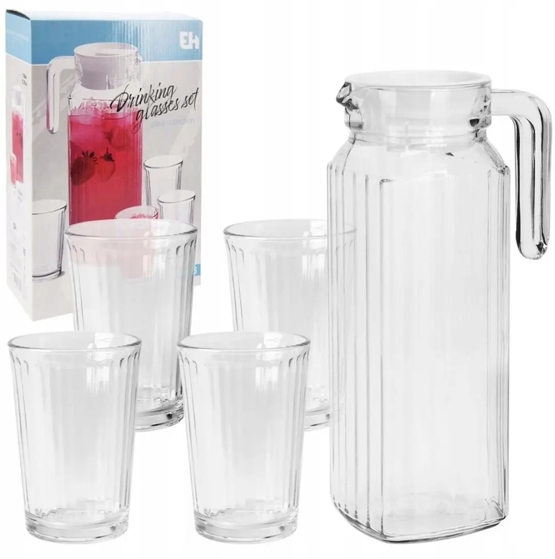Excellent Houseware Glazen & Karaf Set - 5-delig - 1,1 l