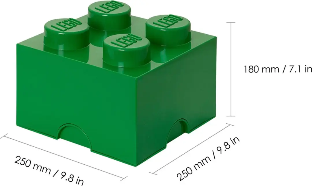 LEGO Brick 4 Opbergbox - 6L Groen - afbeelding 2 van 6
