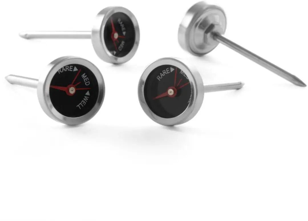 Hendi Set van 4 Steakthermometers - Roodmediumdoorbakken - Roestvast Staal - afbeelding 6 van 6
