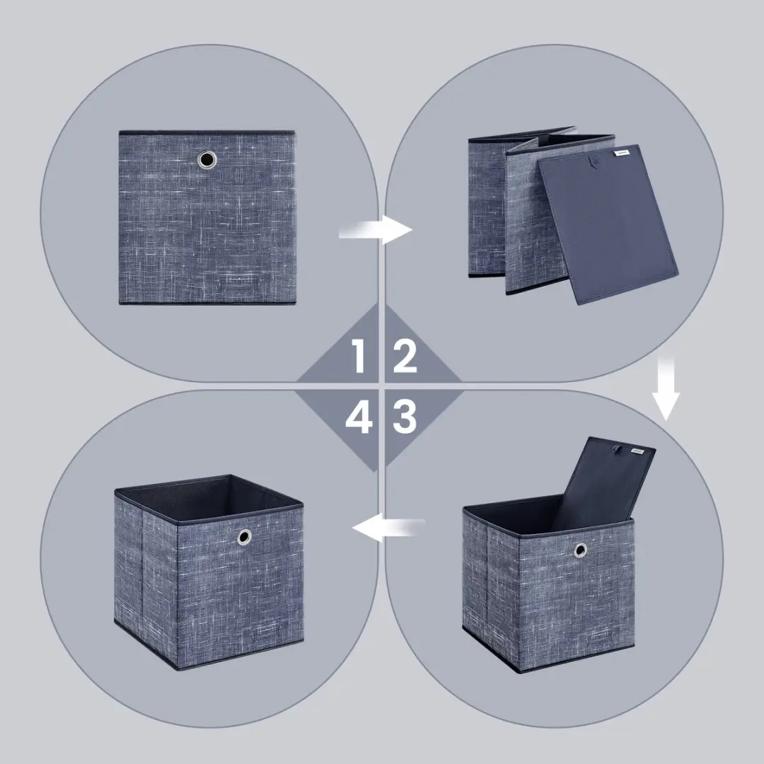 Songmics Opbergbox Mistblauw - 6 Stuks 27L