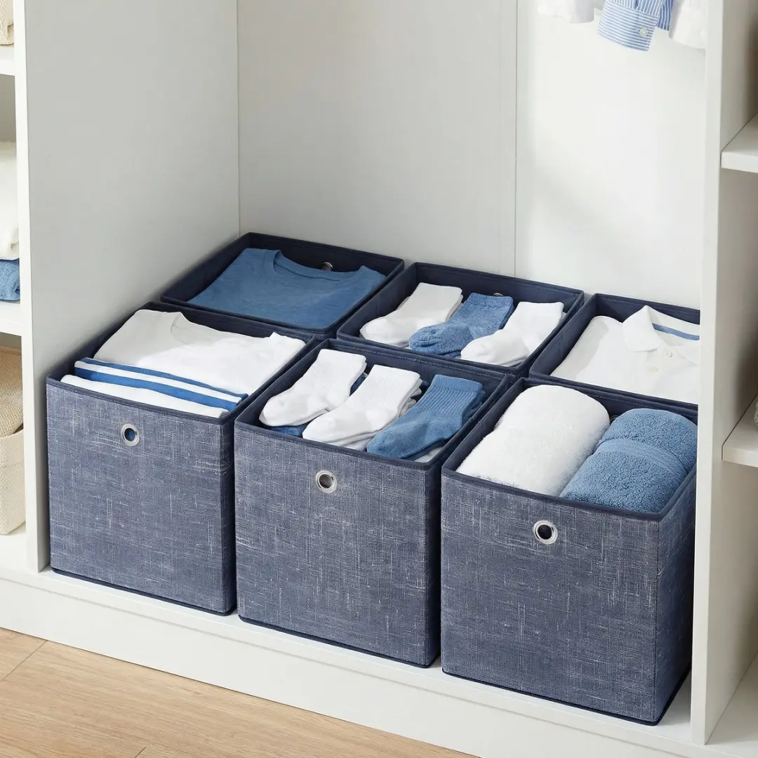 Songmics Opbergbox Mistblauw - 6 Stuks 27L