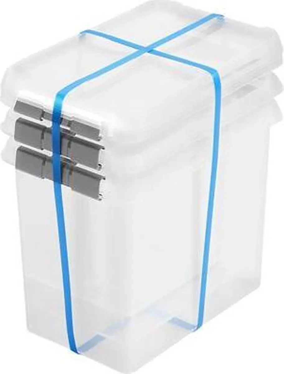 Sunware Comfort Line Opbergbox 9L - Set van 3 - Transparant - afbeelding 4 van 4