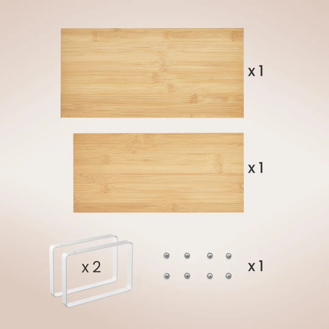 Songmics Kruidenrek Set 2 Stuks - Uitbreidbaar & Stapelbaar - Wolkenwit/Naturel Beige - afbeelding 6 van 6