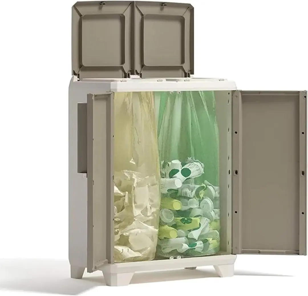 Keter Split Premium Afvalscheidingskast 220L - Beige/Bruin